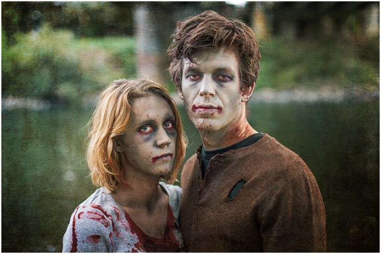 Zombie Apocalypse // Eugene Oregon Halloween Photoshoot // Engagement Photography // Mckenzie River // Stevi Sayler Photography